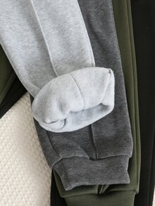 SHEIN 4件組兒童小男孩秋冬休閒基本款運動衫 多件組 男童慢跑褲 兒童運動長褲 - 彩色 - 查看 6