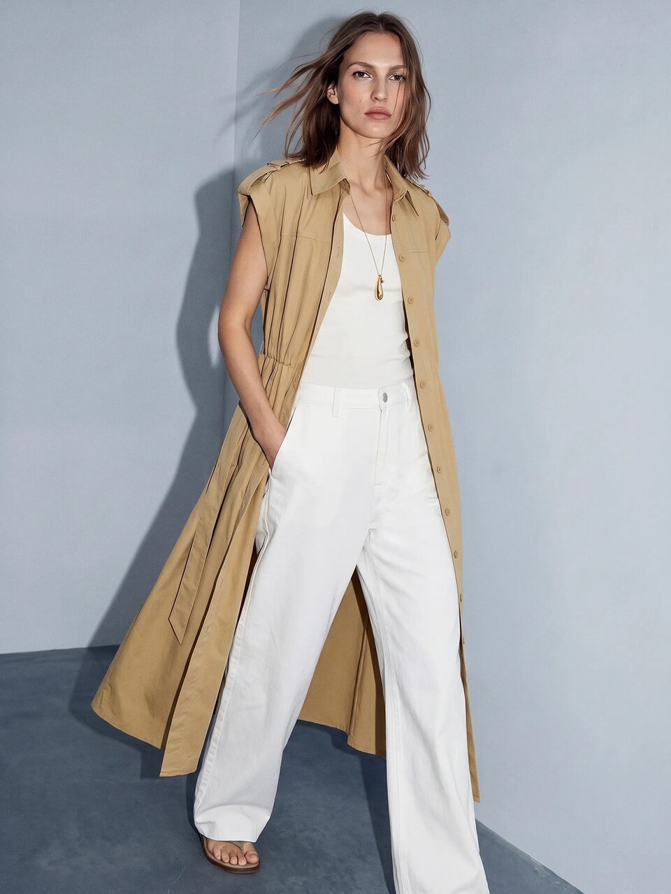 Anewsta Essential New Spring/Summer Khaki Cargo Style Style Cap Sleeve Cinched Waist Shirt Dress, Commute Vacation Holiday Party Elegant Dress, Cotton-Feel Fabric, Summer Dresses For Women, Casual Dresses, Festival Outfits