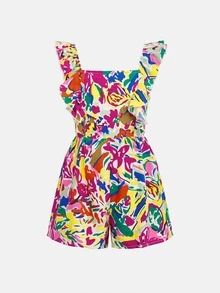 Tween Girl Floral Print Casual Vacation Cami Dress,Mothers Day Outfit,Graduation,Mommy And Me Matching Outfits - Multicolor - View 6