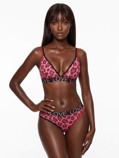 Rest Era Women's Leopard Print Sexy Lingerie Set