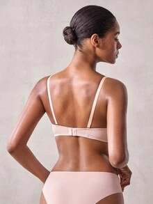 Veilyse 2pcs Solid Color Seamless Underwire Push-Up Bra For Women, Detachable Straps, Cold Shoulder Bra, Strapless Bridal Bra - Multicolor - View 3