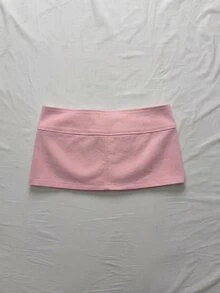 Attitoon 女款純色腰部穿孔扣環設計裙褲 - 粉色 - 查看 3
