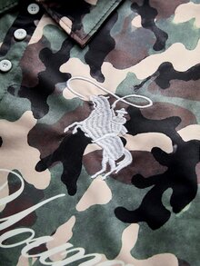 TOKVUE Ins TK 熱門街頭風刺繡迷彩 Polo 衫，穿著舒適，適合日常出遊、聚會與戶外活動，情人節與週年紀念理想禮物 - 彩色 - 查看 4