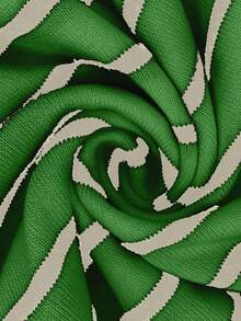 CosyJoli Suéter de cuello redondo a rayas y bloques de color casual para uso diario en talla grande para otoño/invierno - Verde - Ver 11