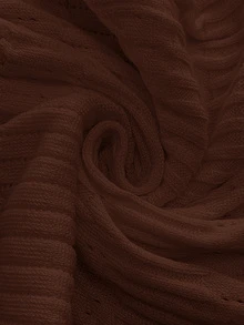 Firerie Plus Size Summer Vacation Solid Color Ruffle Hem Sweater Dress Autumn Formal Wedding Guest Party Brown Casual Elegant - Coffee Brown - View 12