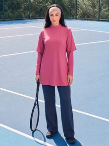 With My Calm With My Calm 2pcs Loose Long Sleeve Pants Women's Sports Set - Multicolor - View 4