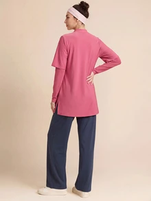With My Calm With My Calm 2pcs Loose Long Sleeve Pants Women's Sports Set - Multicolor - View 6