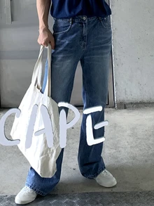DAZY Men's Washed Vintage Blue Long Denim Jeans, Spring - Blue - View 5