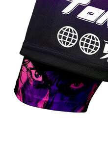 Gym Rark Men's Letter & Anime Character Print Drawstring Waist Double Layer Sports Shorts - Multicolor - View 3