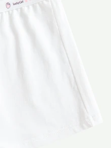 4件組女孩棉質純色簡約細肩帶背心與三角內褲套裝 秋季 - 白色 - 查看 6