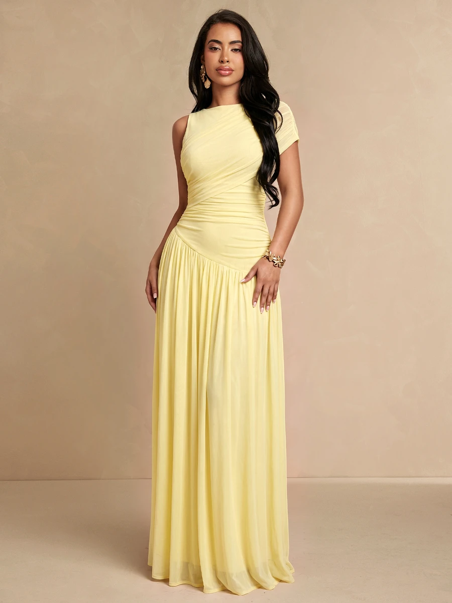 Silquee Women's Elegant Pleated Sleeveless Dress