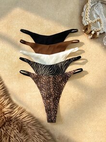 Bare Chapter Sexy Seamless Thong Panties 5-Pack - Multicolor - View 3