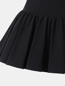 SHEIN 青少年女孩純色休閒學院風百褶裙 - 彩色 - 查看 5
