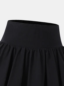 SHEIN 青少年女孩純色休閒學院風百褶裙 - 彩色 - 查看 4