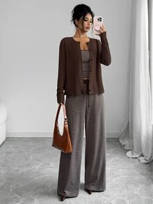 Selianne Women Two-Piece Outfits - Brown - View 4