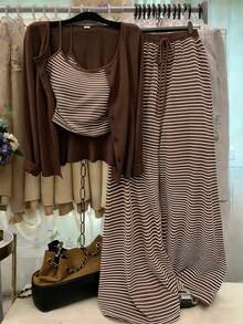 Selianne Women Two-Piece Outfits - Brown - View 1