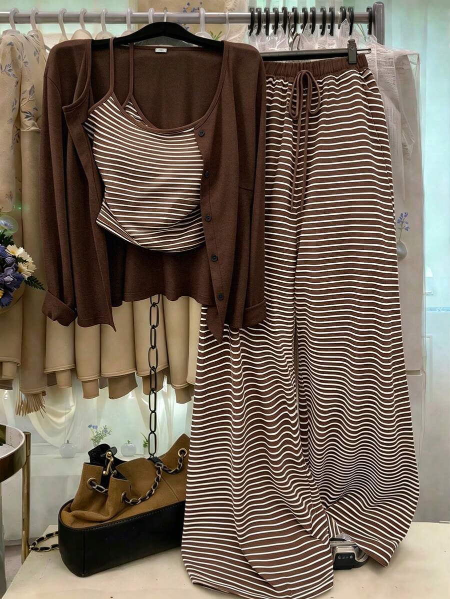 Selianne Women Two-Piece Outfits - Brown - View 1