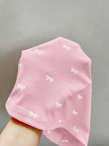 Sweetina Bow Print Camisole Crop Top & Shorts 2 Pieces Set, Casual For Teens - Pink - View 6