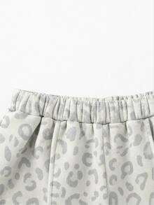 SHEIN Girlism Setelan 2 Potong untuk Remaja Perempuan: Atasan Sweatshirt Leher Bulat Bahu Longgar dan Celana Panjang Lurus - MultiWarna - View 4