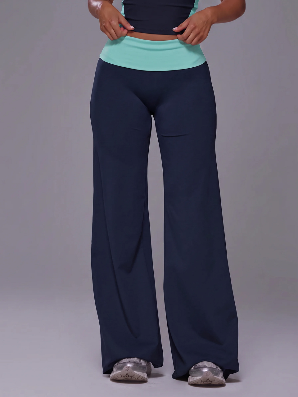Foldover Waist Fitted Yoga Flare Active Legging Coord Bottoms