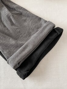 SHEIN 青少年女孩休閒百搭日常寬腰直筒運動長褲 2件組，秋冬款 - 彩色 - 查看 8