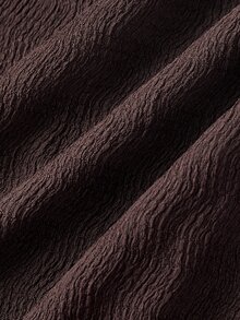 SHEIN MOD 貝殼編織紋理棕色與奶油色細肩帶洋裝，適合海灘度假、夏季、牙買加風、萬聖節、開學季 - 棕色 - 查看 7
