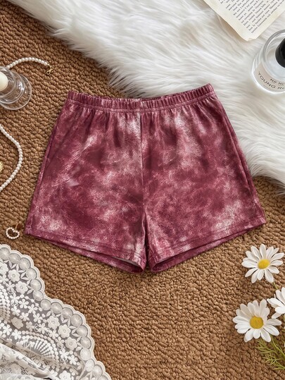 SHEIN MOD Women's Fashion Tie-Dye Hot Girl Shorts For Street, Party, Music Festival