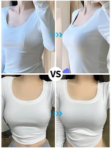 1 件女士无缝钢圈文胸，带模压罩杯、提升和侧支撑、舒适可调节肩带 - 深灰色 - 查看 7