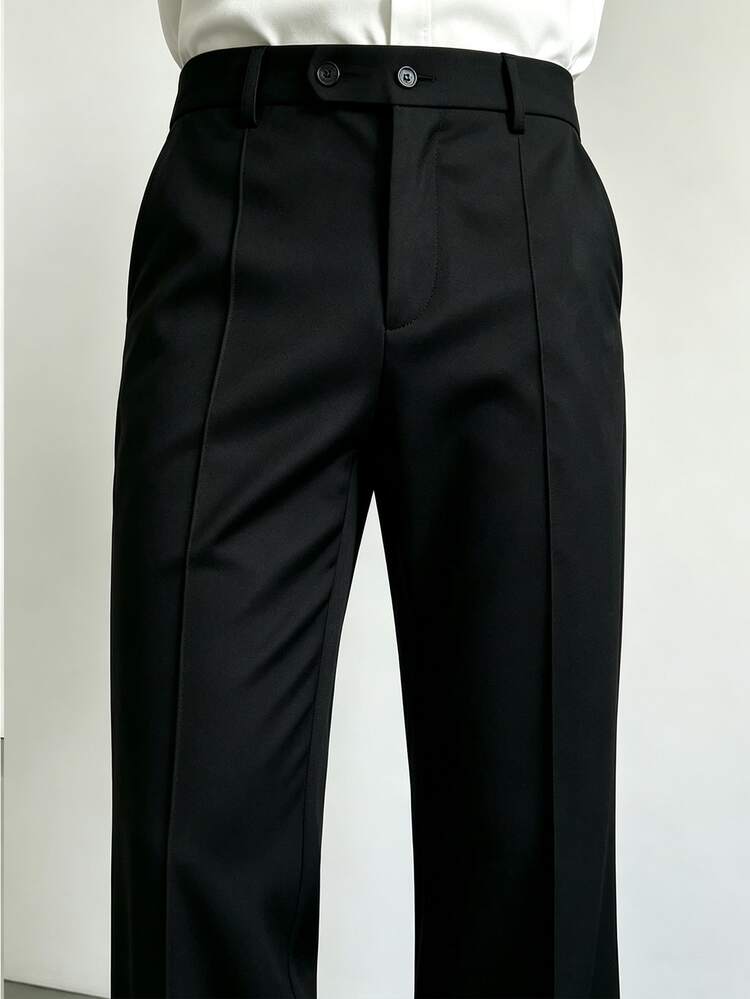 Claim Dot Men's Solid Color Casual Versatile Daily Travel Long Pants - Black - View 5