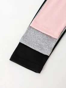 SHEIN Tween Girl) Casual Ruched Waist Round Neck Short Slim Fit Long Sleeve T-Shirt 3-Pack - Multicolor - View 7