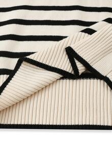 Momance Maternity Striped Crew Neck Long Sleeve Sweater And Knitted Pants Casual Set Autumn Formal Office White - Apricot - View 11