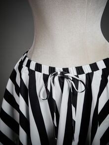 SHEIN ICON Women's Casual Striped V-Neck Top & Skirt Set - Black and White - View 8