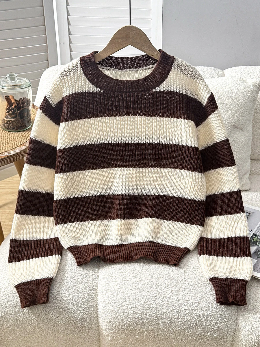 SHEIN Tween Girl Solid Color Kids Simple Hollow Out Round Neck Pullover Autumn Winter Hoodie