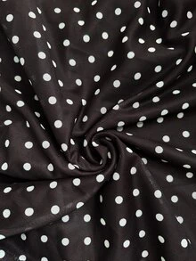 SHEIN Tall Gaun Tanpa Lengan Leher Asimetris Motif Polkadot untuk Wanita - Coklat - View 7