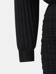 SHEIN 青少年女孩純色立領長袖洋裝 - 彩色 - 查看 4