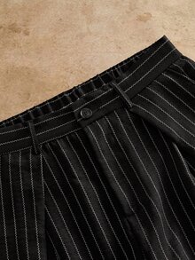HIMLAND Men's Casual Commuter Striped Pants - Black - View 3