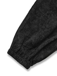 SHEIN Quần nỉ bầu phối màu phong cách thường ngày đa năng - Màu xám đen - Xem 4