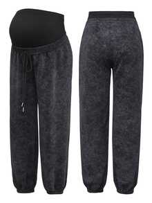 SHEIN Quần nỉ bầu phối màu phong cách thường ngày đa năng - Màu xám đen - Xem 5