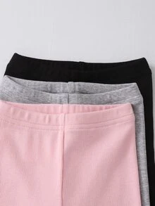 SHEIN 女嬰單件夏季蝴蝶結打底褲，甜美造型，時尚防蚊，簡約休閒穿著長褲 - 彩色 - 查看 4