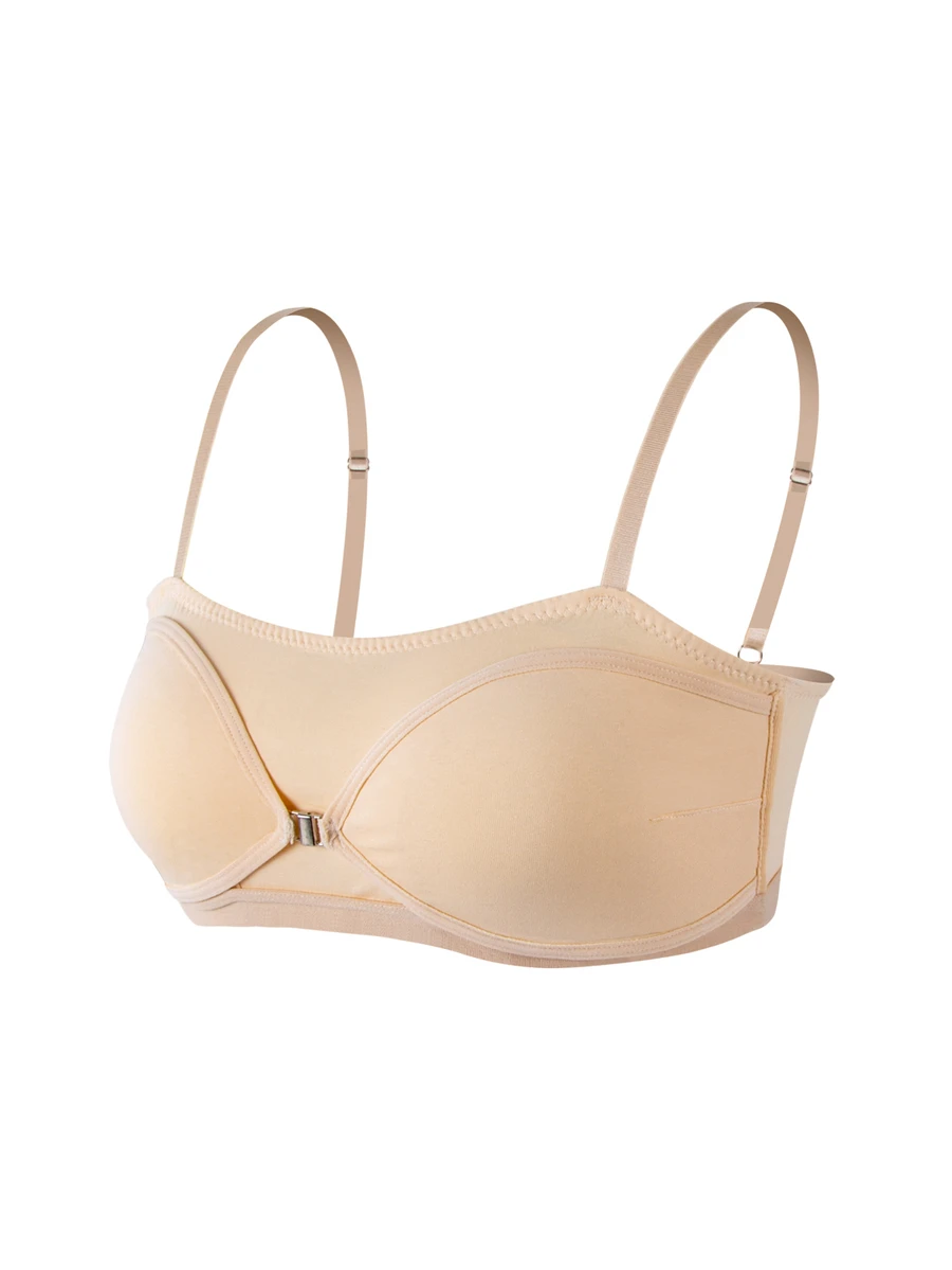 Moonlight&Mama Maternity Solid Color Casual Everyday Spaghetti Strap Bra - Apricot - View 1