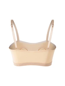 Moonlight&Mama Maternity Solid Color Casual Everyday Spaghetti Strap Bra - Apricot - View 2