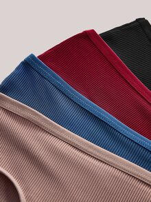 Veilyse 4 Peças Calcinhas Esportivas Multicoloridas de Seda de Leite de Cintura Alta Fofas e Confortáveis para Mulheres - Multicolorido - Visão 11