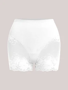 Veilyse 4件組女款高腰蕾絲拼接內褲套裝，柔軟彈性透氣全包覆三角內褲，舒適花卉網眼內衣，適合日常穿著 - 彩色 - 查看 10