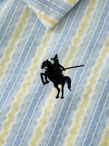 SHEIN LUNE 大尺碼女款淺藍色馬術印花休閒傳統90年代日常穿著襯衫 教師節 辦公室 秋季 - 彩色 - 查看 3