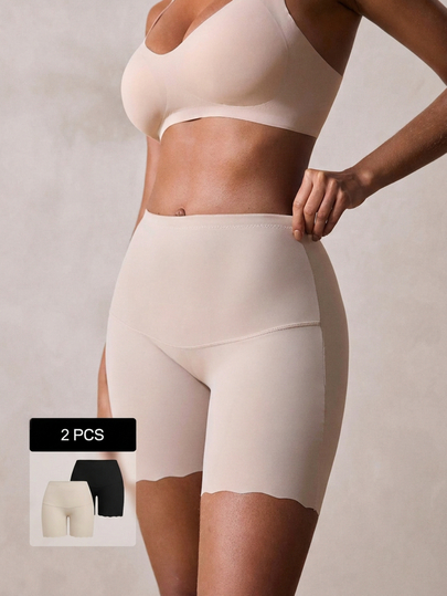 Veilyse 2pcs High Waist Shaping Panties, Abdomen Control Compression Underwear, Can Lift And Shape Buttocks, Women's Lingerie And Shapewear