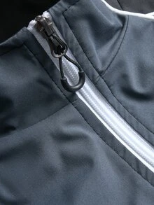 PAVTROS Jaket Lengan Panjang Multifungsi Kasual Pria dengan Resleting dan Desain Blok Warna - Dark Grey - View 3