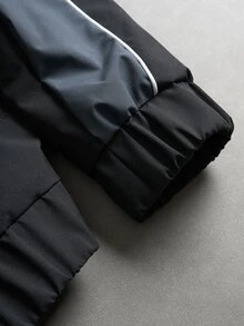 PAVTROS Jaket Lengan Panjang Multifungsi Kasual Pria dengan Resleting dan Desain Blok Warna - Dark Grey - View 4