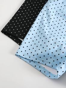 SHEIN Velisys Polka Dot Minimalist Slim Fit Women's Sports Tank Top & Shorts 4-Piece Set - Multicolor - View 6