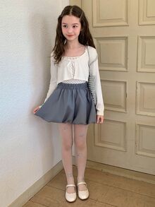 Dazy Kids Tween Girl Butterfly Rhinestone Mesh Leggings - Beige - View 3