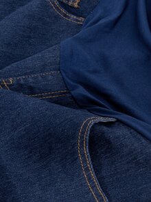 Momance Maternity Minimalist Denim Flare Leg Pants - Dark Wash - View 11